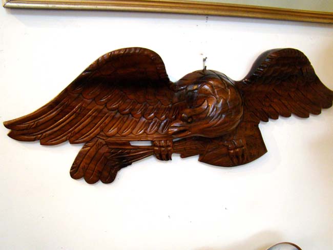 A contemporary carved walnut American spread wing eagle — image 2